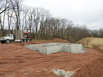 Complete concrete walls for a house foundation