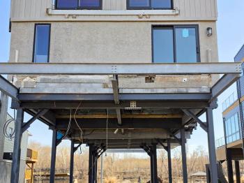 concrete slab on first floor of a house