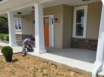 finishing a concrete front porch